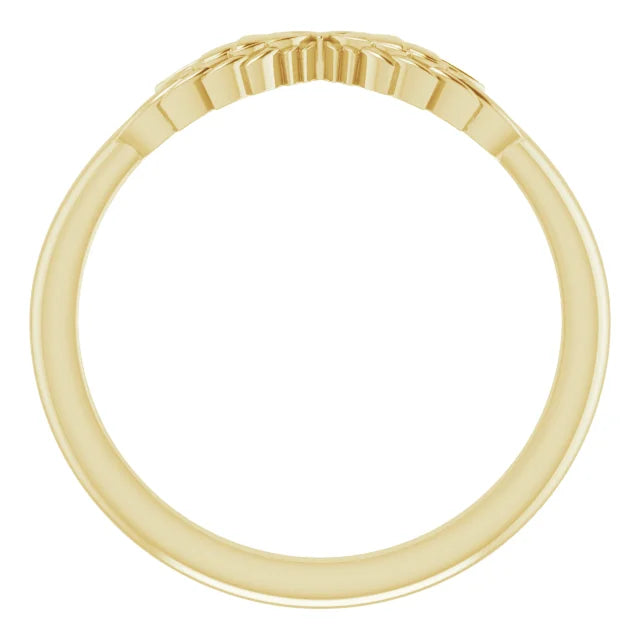 14K Gold Stackable Angel Wings Ring