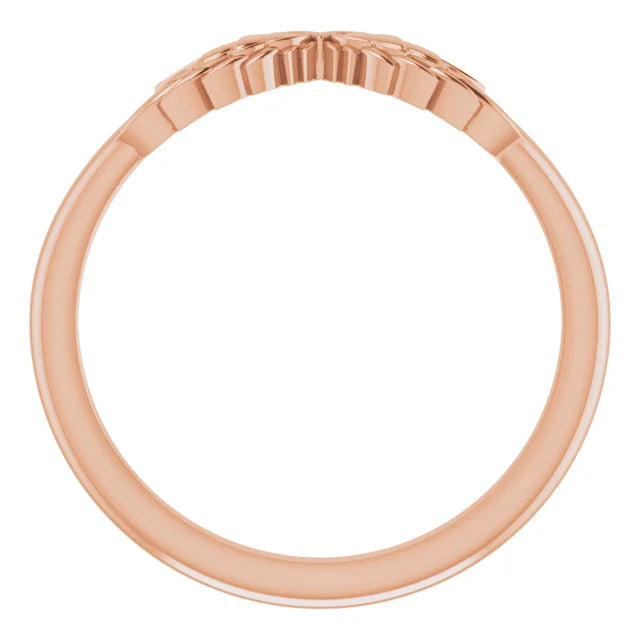 14K Gold Stackable Angel Wings Ring