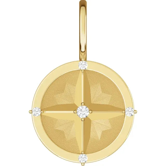 Diamond Compass Charm/Pendant