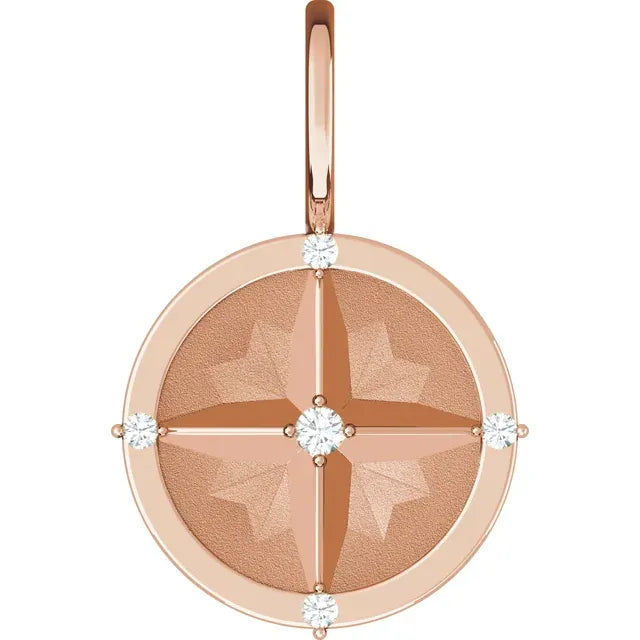 Diamond Compass Charm/Pendant