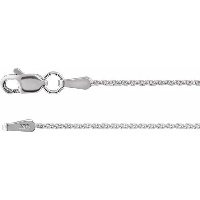 14K Gold 1.05mm Diamond Cut Wheat Chain