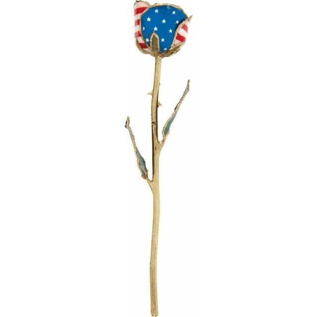 Patriotic Rose with 24K Gold Trim