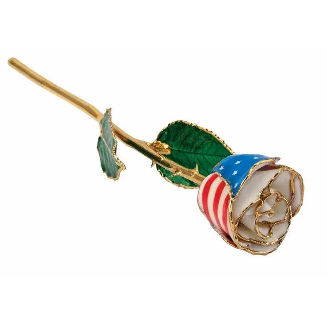 Patriotic Rose with 24K Gold Trim