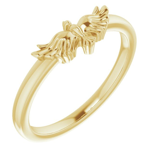 14K Gold Stackable Holy Spirit Dove Ring