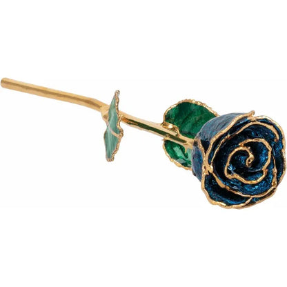 Sparkle Blue Gold Rose with 24K Gold Trim