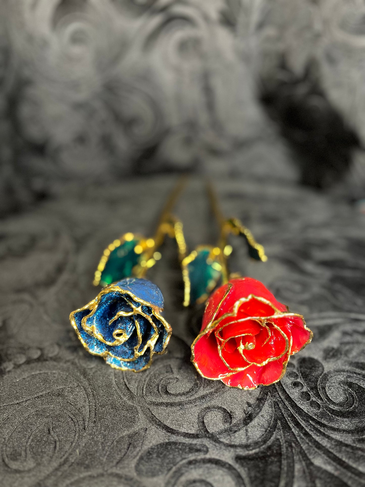 Red Rose with 24K Gold Trim