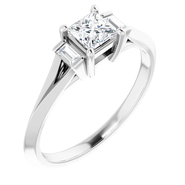 Square Diamond Engagement Ring