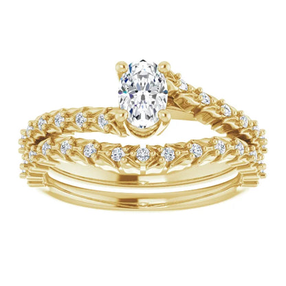 Vine Inspired Oval Diamond Engagement Ring