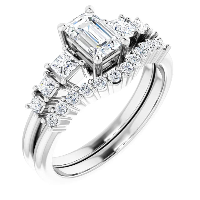 Emerald Shape Diamond Engagement Ring