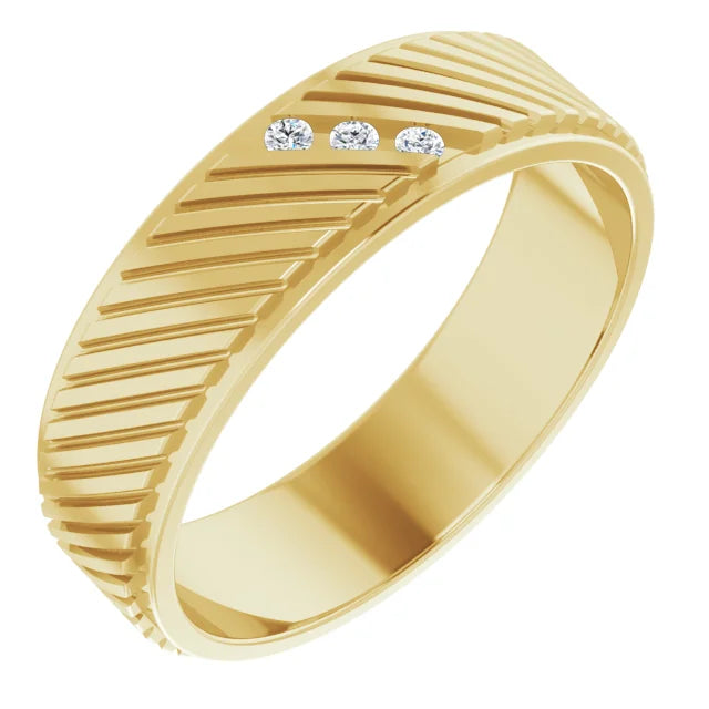 14K Gold Accented Diamond Band
