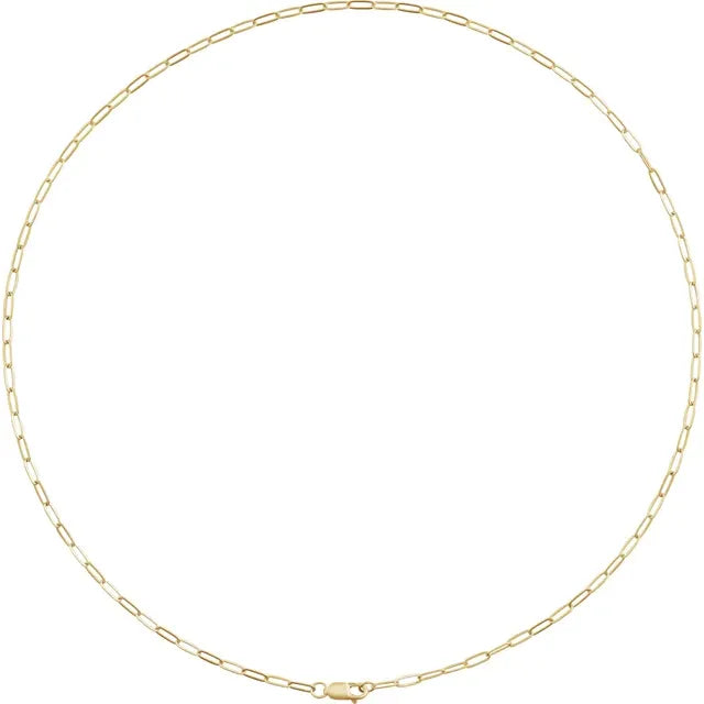 14K Gold Elongated Link Cable Chain