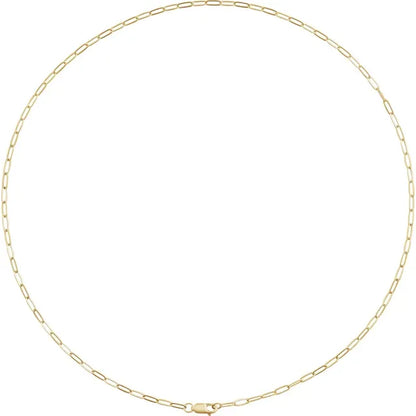 14K Gold Elongated Link Cable Chain