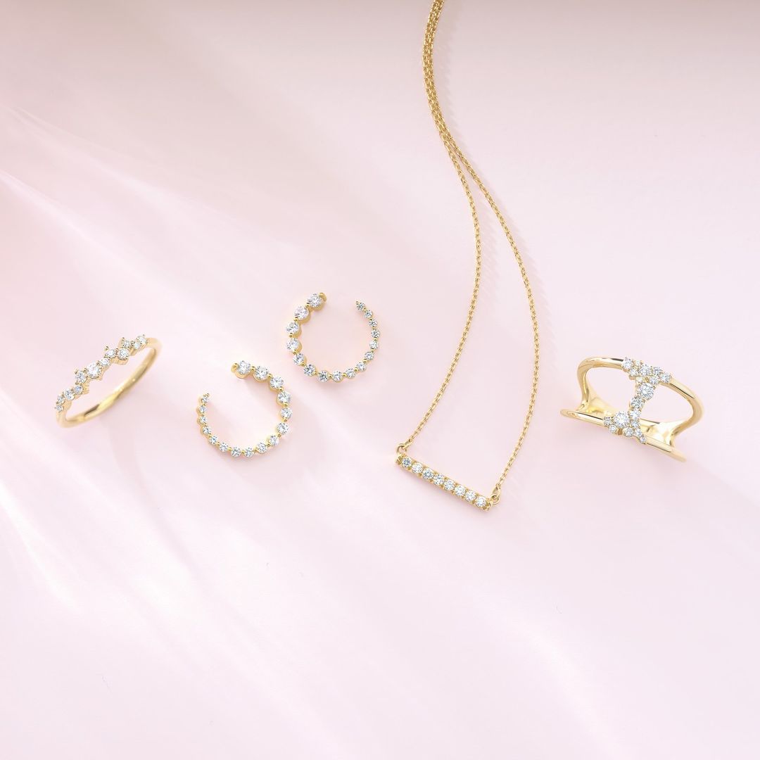 Diamond front-back earrings