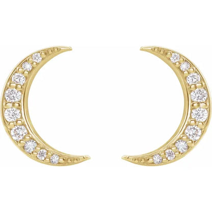 Moon Shaped Diamond Earrings