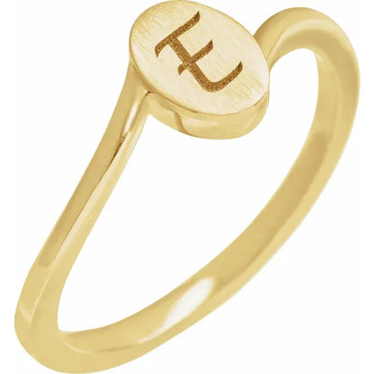 Engravable Gold Oval Signet Ring