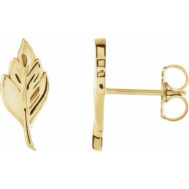 14K Gold Leaf Earrings