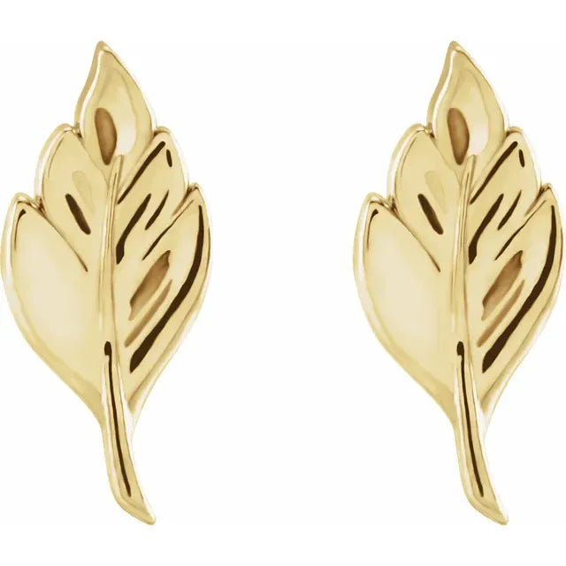 14K Gold Leaf Earrings