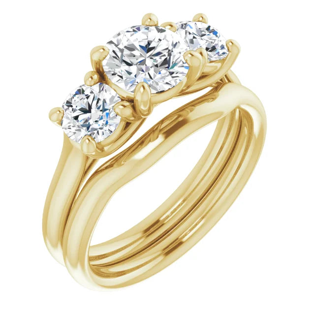 Three Stone Round Engagement Ring