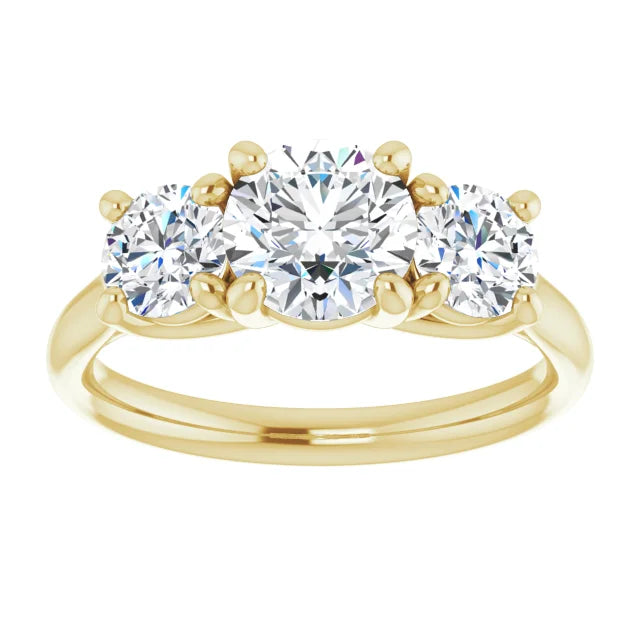 Three Stone Round Engagement Ring