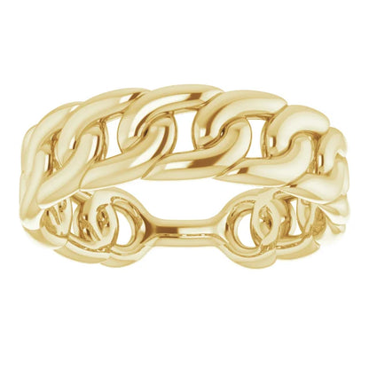 14K Gold Stackable Chain Link Ring