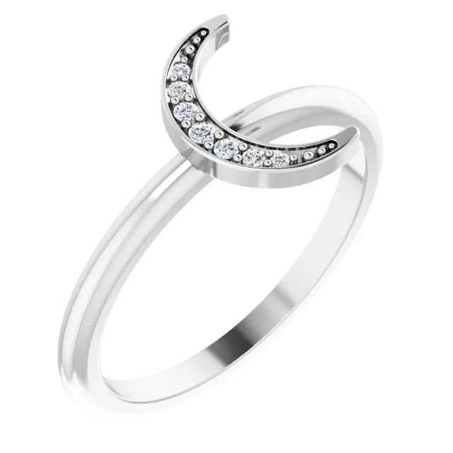 Stackable Diamond Crescent Ring