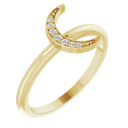Stackable Diamond Crescent Ring