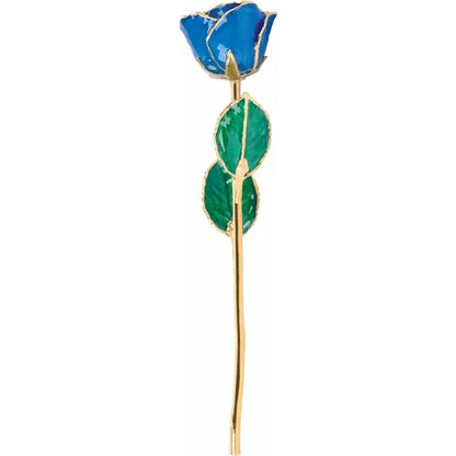 Blue Sapphire Rose with 24K Gold Trim