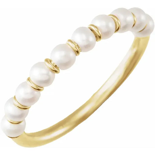 14K Gold Pearl Ring