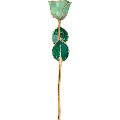 Green Rose with 24K Gold Trim